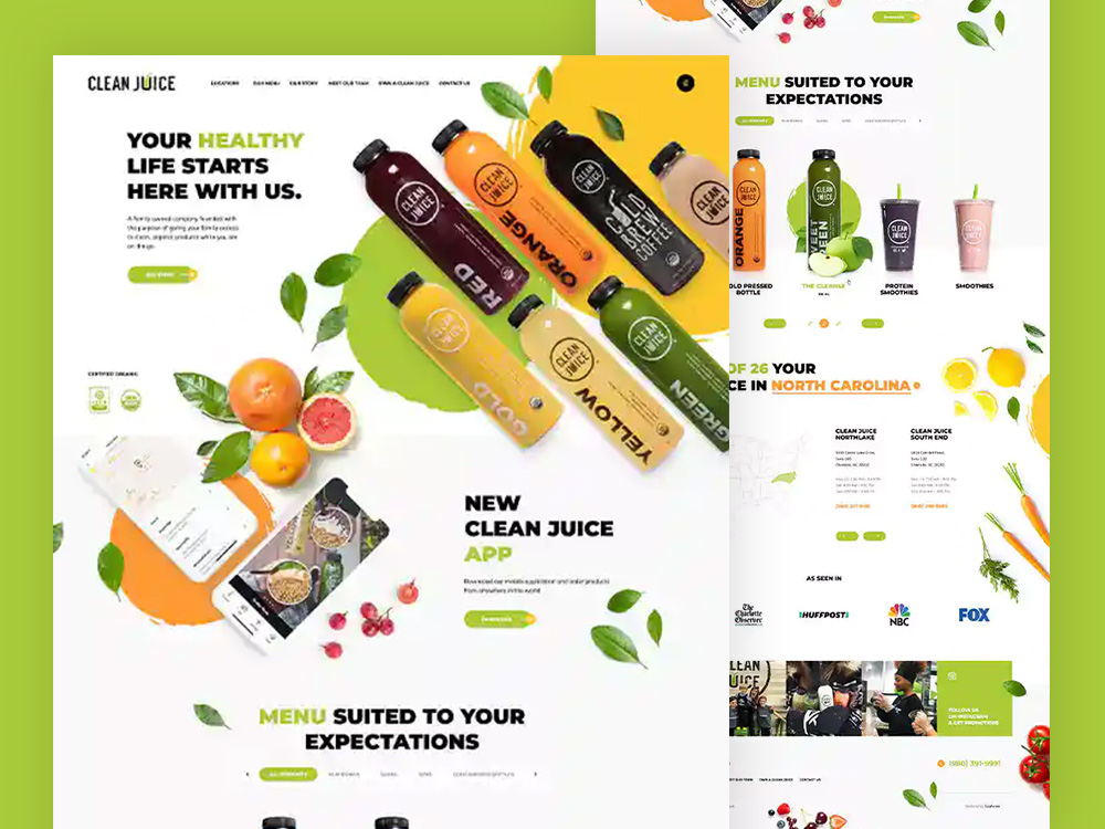 Clean Juice Website - Ecommerce